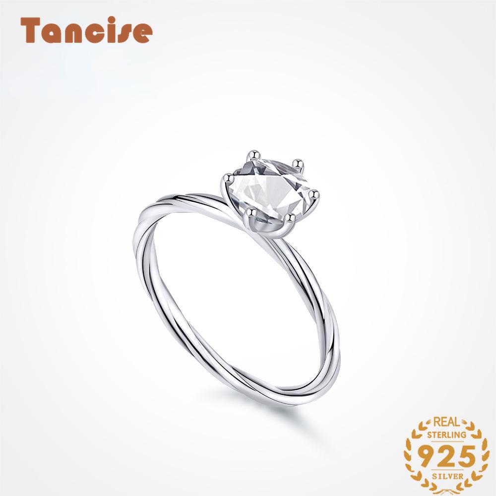 

Tancise Женщины Классика 925 стерлингового серебра Циркон Кольцо Дамы Ювелирные изделия Свадьба Обещание Вечеринка Подарок