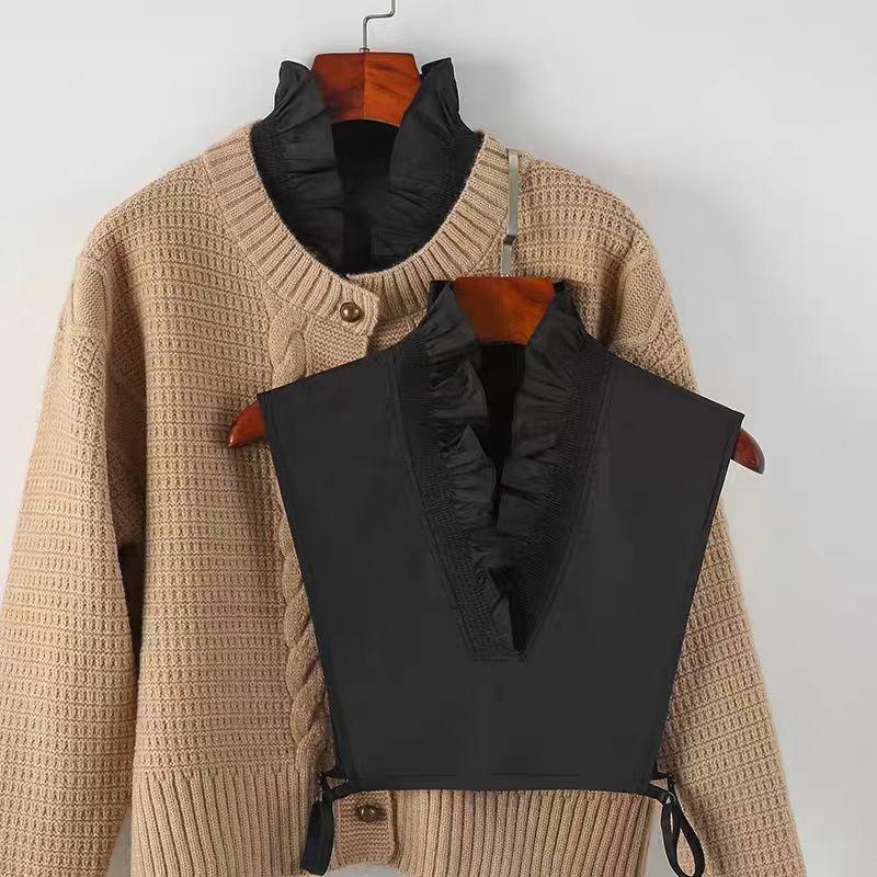 

Накладной воротник для женской хлопковой рубашки с глубоким V-образным вырезом, съемный декоративный воротник, осенне-зимний, сочетающийся со свитером, кардиганом, ложный воротник