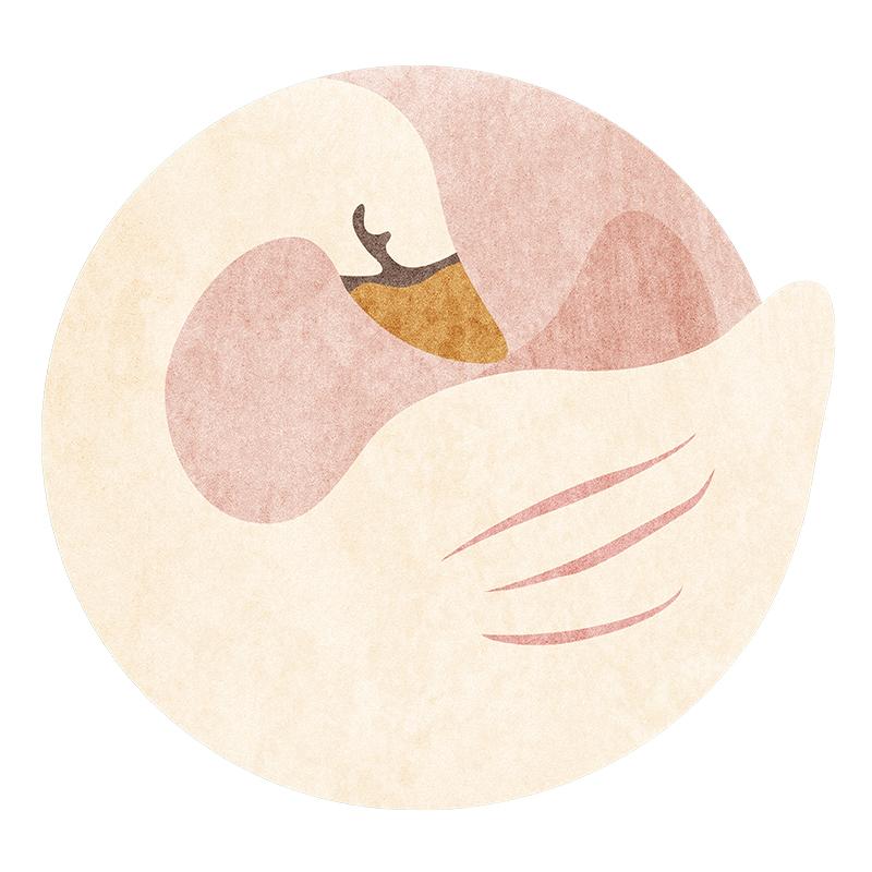 Cartoon Style Bedroom Decor Round Carpet Thick Plush Carpets for Living Room Anti-slip Bedside Floor Mat Fluffy Soft Lounge Rug