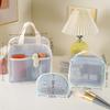 1 3Pcs Makeup Bag Mesh Handbag Portable Cosmetic Organizer Zipper Storage Pouch for Travel Purse and Lipstick