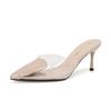Spring and Summer New High-heeled Bag Head Sandals Women's Pointed Transparent Love Slippers Fashionable Thin-heeled Cool Slippers Women's Outer Wear