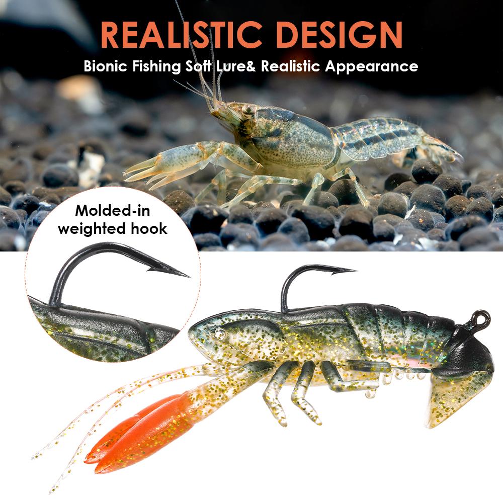 8cm / 14g Soft Crawfish Shrimp Lobster Claw Bait Artificial Lure Bait Swimbait Crawfish fishing lure