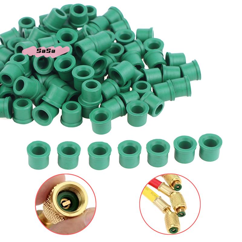 S-50/100Pcs Rubber Gasket Fit For R410A/R134A 1/4" Quick Coupler Charging Gaskets HVAC Hose Manifold Sealing O-Ring Repair Kit