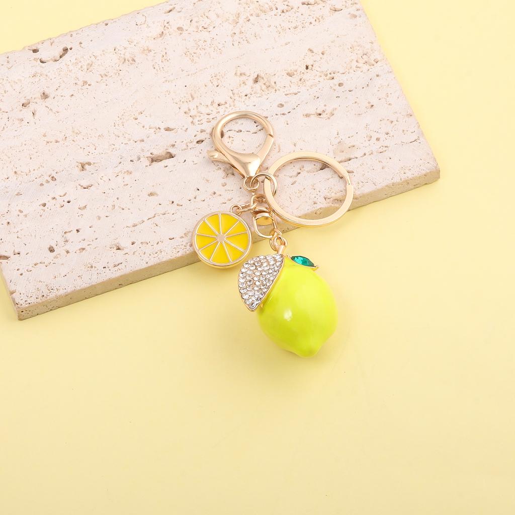 Delicious Fruit Rhinestone Lemon Keychain Ornaments For Men And Women Wallet Bag Party Pendant Jewelry Ldeal Gift For Friends