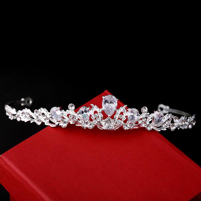 Zirkonlegierung Galvanisiertes Silber Kronen-Stirnband - Vielseitiges Vintage-Haaraccessoire