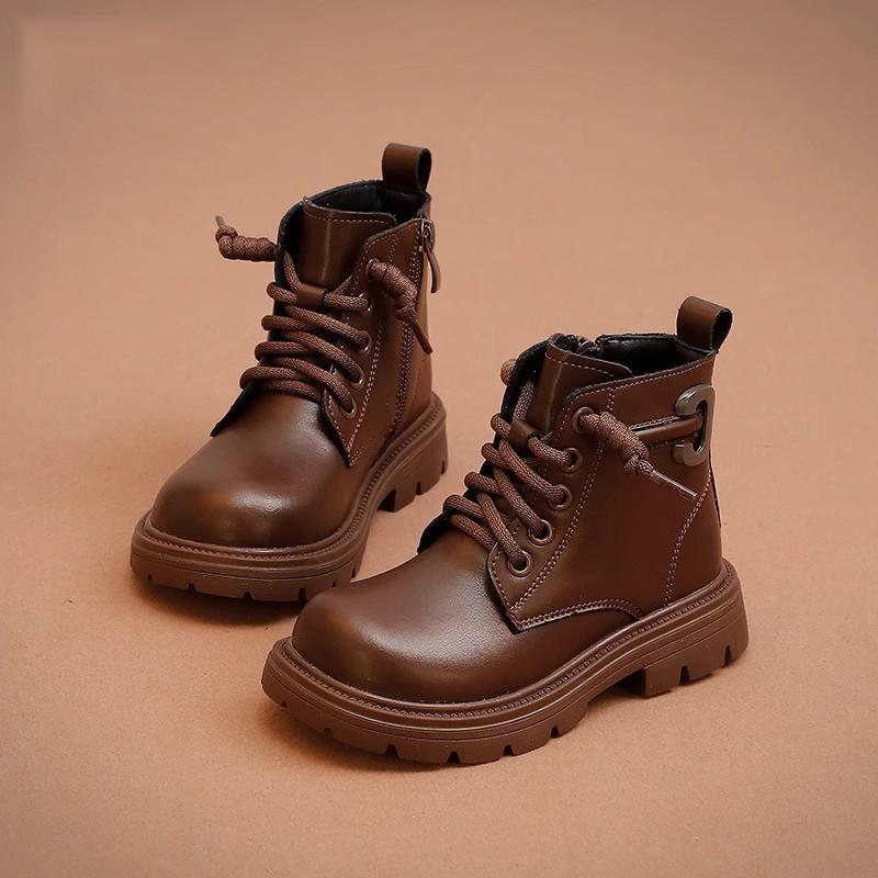 

2025 Осенние ботинки Мартин на мягкой подошве для девочек - Маленькие желтые в осенне-зимнем стиле детские туфли 26/15.9cm темно-коричневого