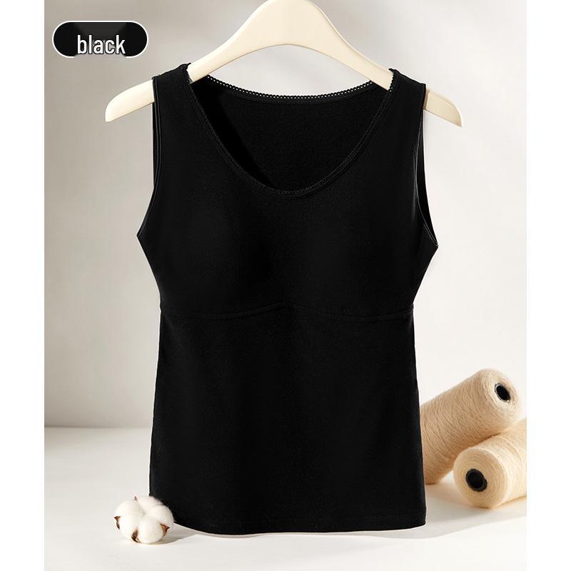 

Женский теплый жилет из лиоцелла со встроенным бюстгальтером - Утягивающий базовый слой для осени/зимы 2XL