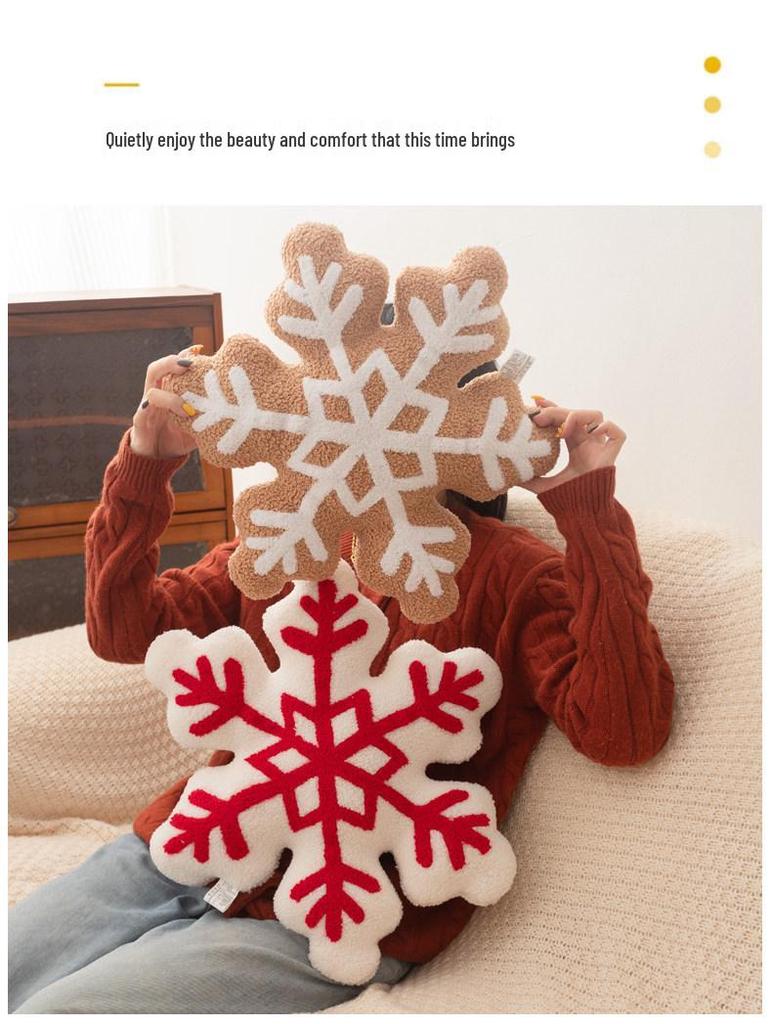 Grenzüberschreitende Weihnachts-Schneehaus-Girlande: Schneeflocken-Bonbon Plüschkissen - Festliche Dekoration & Geschenkkissen.