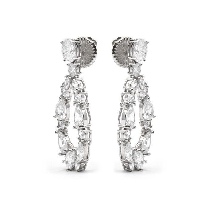 Boucles d'oreilles - LUXENTER - Madne - Argent 925 - Zirconium - Plaqué Rhodium