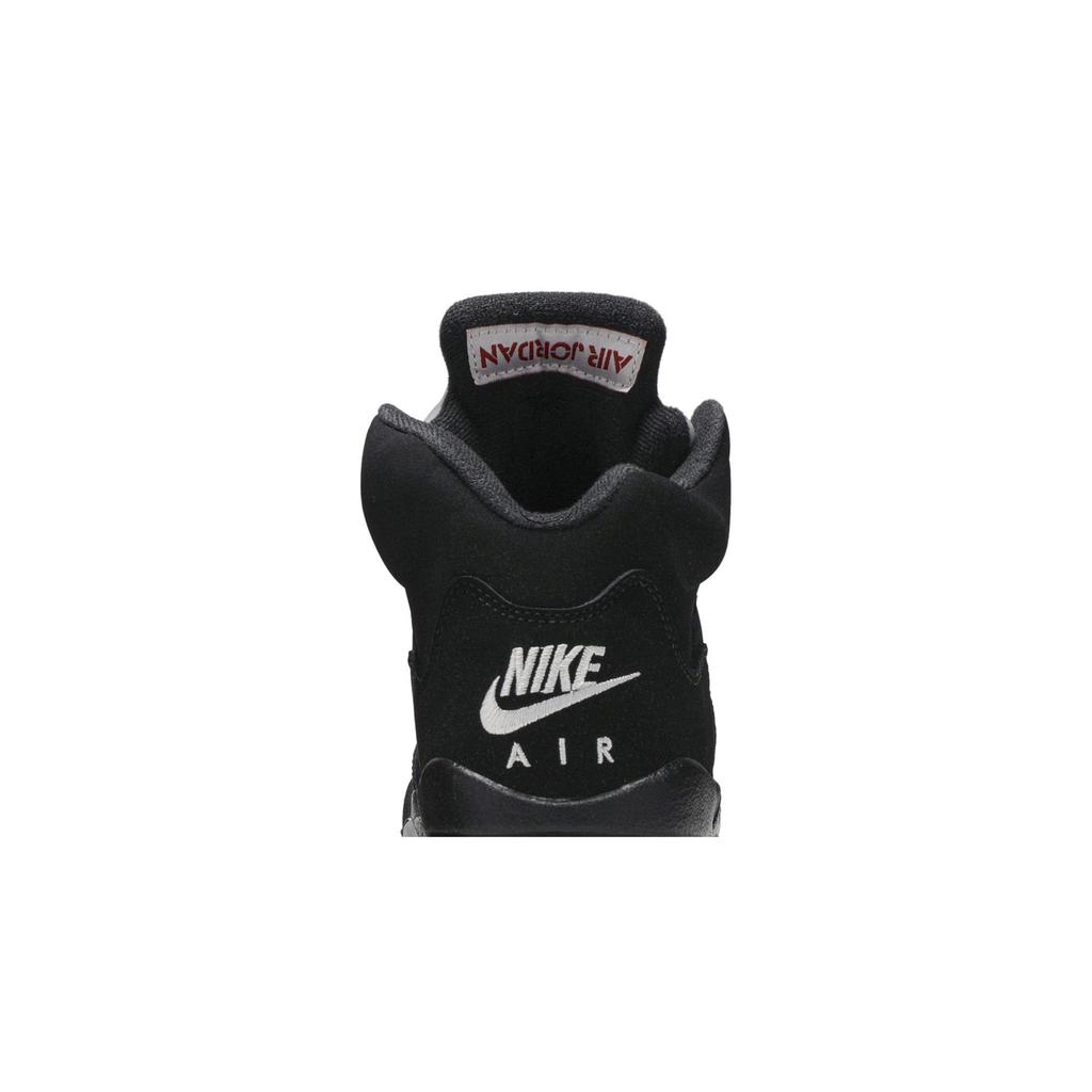 Air Jordan 5 Retro OG BG 'Black Metallic' 2016 (Unisexe) Chaussures de Basketball Enfant Noir / Rouge Flamboyant / Argent Métallisé / Blanc 845036 003