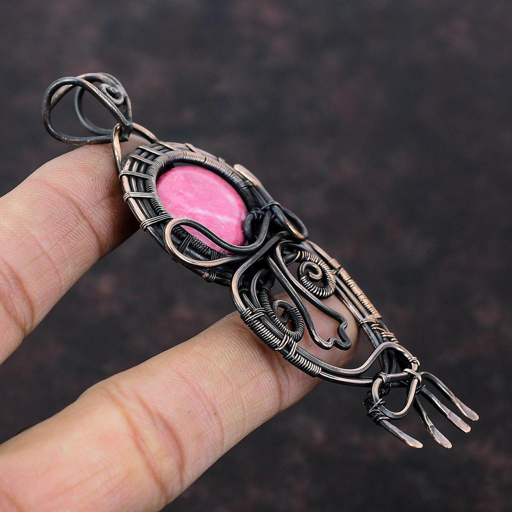 Pandantiv Tulit Miez de Cupru Înfășurat cu Sârmă Pandantiv cu Piatră Prețioasă Pandantiv Stil Unic Bijuterii Înfășurate în Sârmă de Cupru Bijuterii Handmade Cadouri de Logodnă