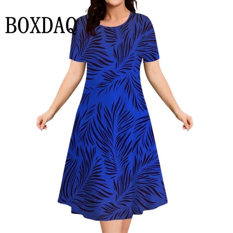 Summer Flowers 3D Printed Short Sleeve Dress Women Casual Fashion Plus Size Round Neck Loose Dress For Women Large Size 8XL 9XL