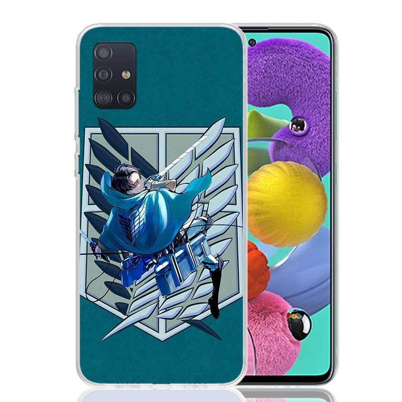Attack-Titan Levi Phone Case For Samsung Galaxy A52 A32 A22 A12 A02S A50S A30S A51 A31 AA71 Note 20 Ultra 10 S10 Plus Galaxy A52