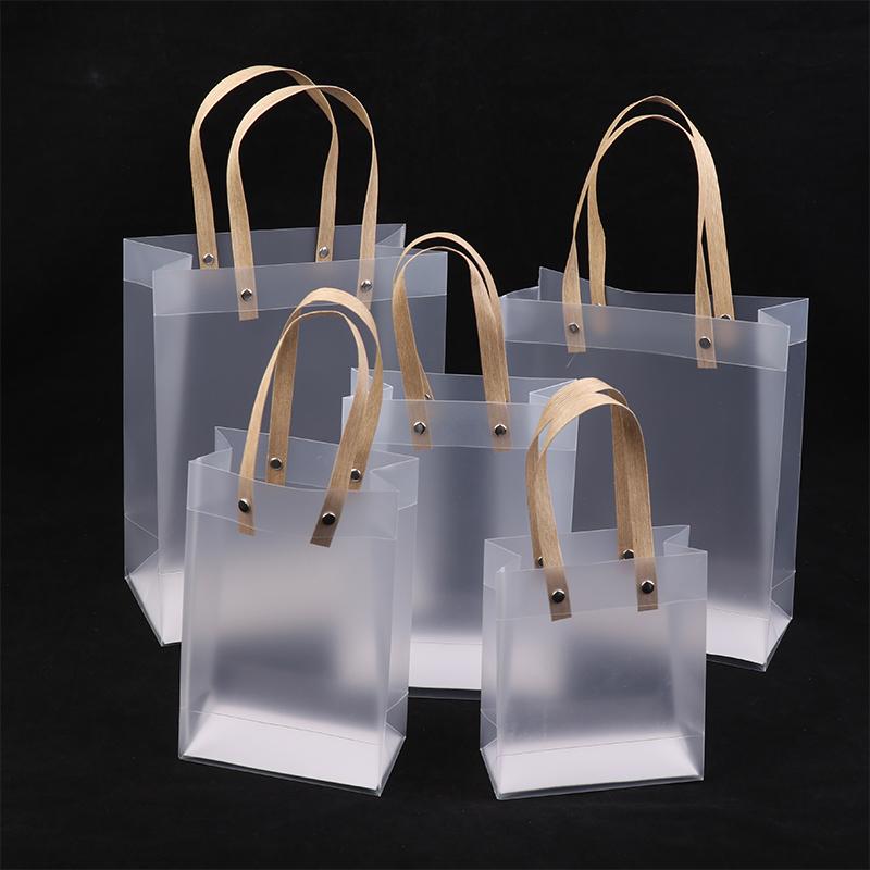 5Pcs Frosted Translucent Pvc Loot Bag Gift Bagbbags For Gifts Packing Bag Pvc Hand Bag Party Decor Souvenir Tote Bags