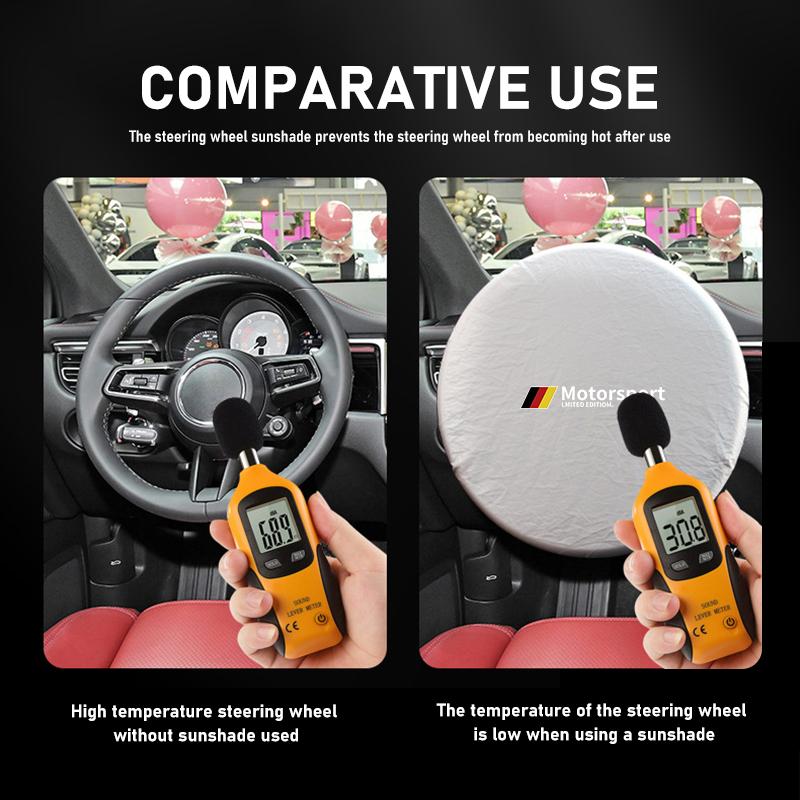 Car Steering Wheel Sun Shade Cover Silver Coated Cloth Heat Protection For BMW Performance 1 3 5 7 Series M E93 F20 iX1 iX2 iX3