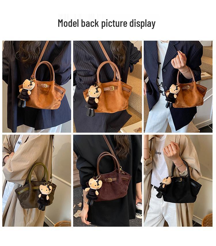 Retro Frosted Women's Crossbody Bag - 2025 Autumn/Winter Edition: Color Block Handbag, Versatile and High-End