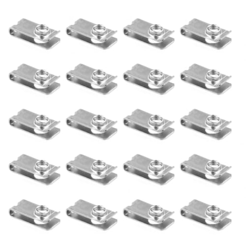 Winova U-Shaped Clip Nuts, M6, Set of 20, General-Purpose Fasteners, Increased Durability, Ideal for Furniture, Motorcycles, Camping, and DIY (24 X 11