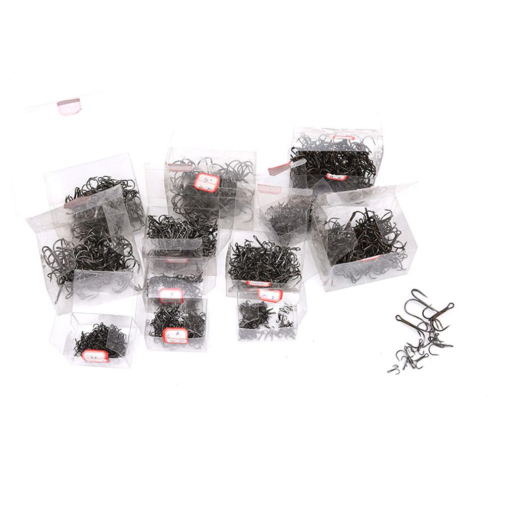 100/50pcs/Box Super Sharp Three Anchor Hook Sea Fishing Treble Barb Carbon Steel Triple Hooks for Jig Carp Fishing Lure Tackle
