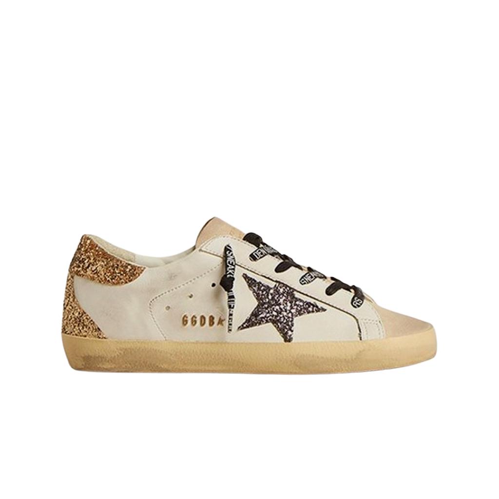 (w) Golden Goose Superstar White Gold Glitter