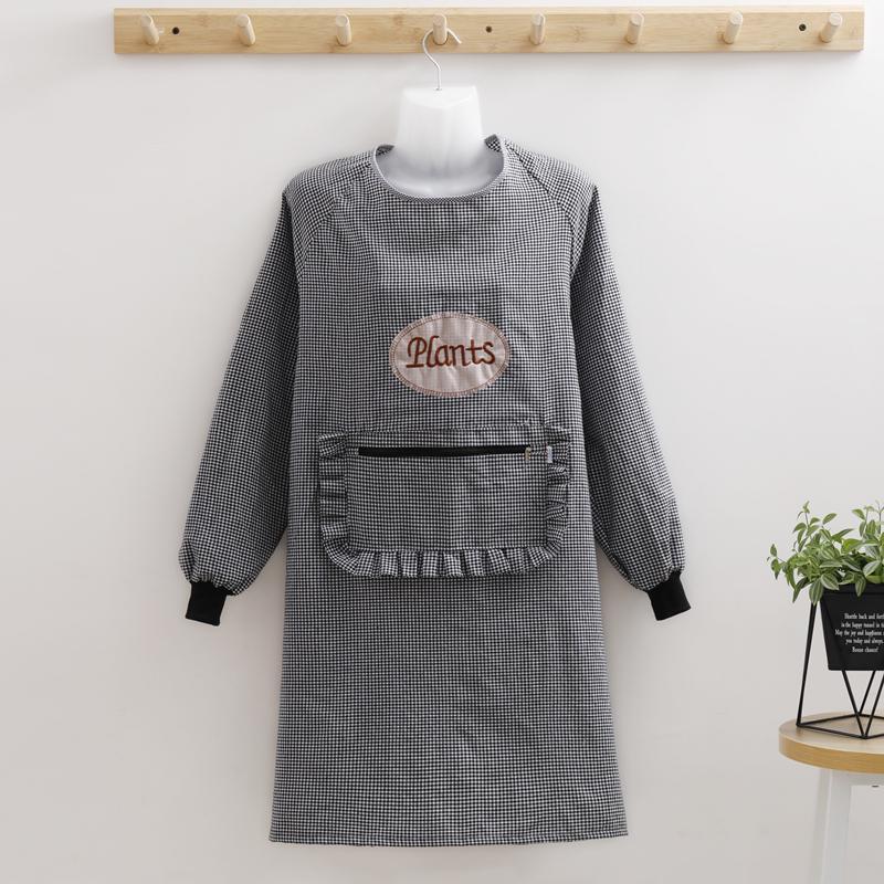 Korean Style Long Sleeve Oil-Proof Cotton Apron for Women and Men – Cute and Fashionable Kitchen Smock for Summer