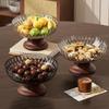 Round Transparent High-Legged Fruit Platter Tea Table Saves Space And Drains Water Plate Household Kitchen Storage Tray