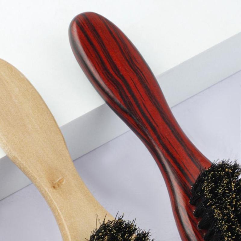 Natural Wood Hair Brush For Sensitive Scalp Gentle Voluminous Hair Anti Static Portable