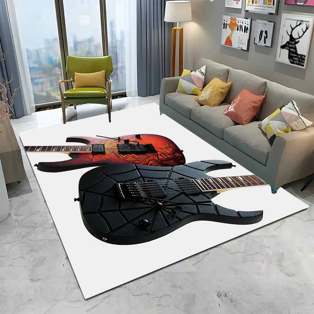 Electric Guitar 3D Classical Guitar Carpet Rug for Home Living Room Bedroom Sofa Doormat Decor,kids Area Rug Non-slip Floor Mat