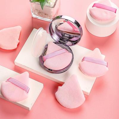 10pcs Triangular Powder Puff, Loose Powder, Setting Powder Puff, Velvet Plush, Makeup Air Cushion, Sponge Beauty Tool