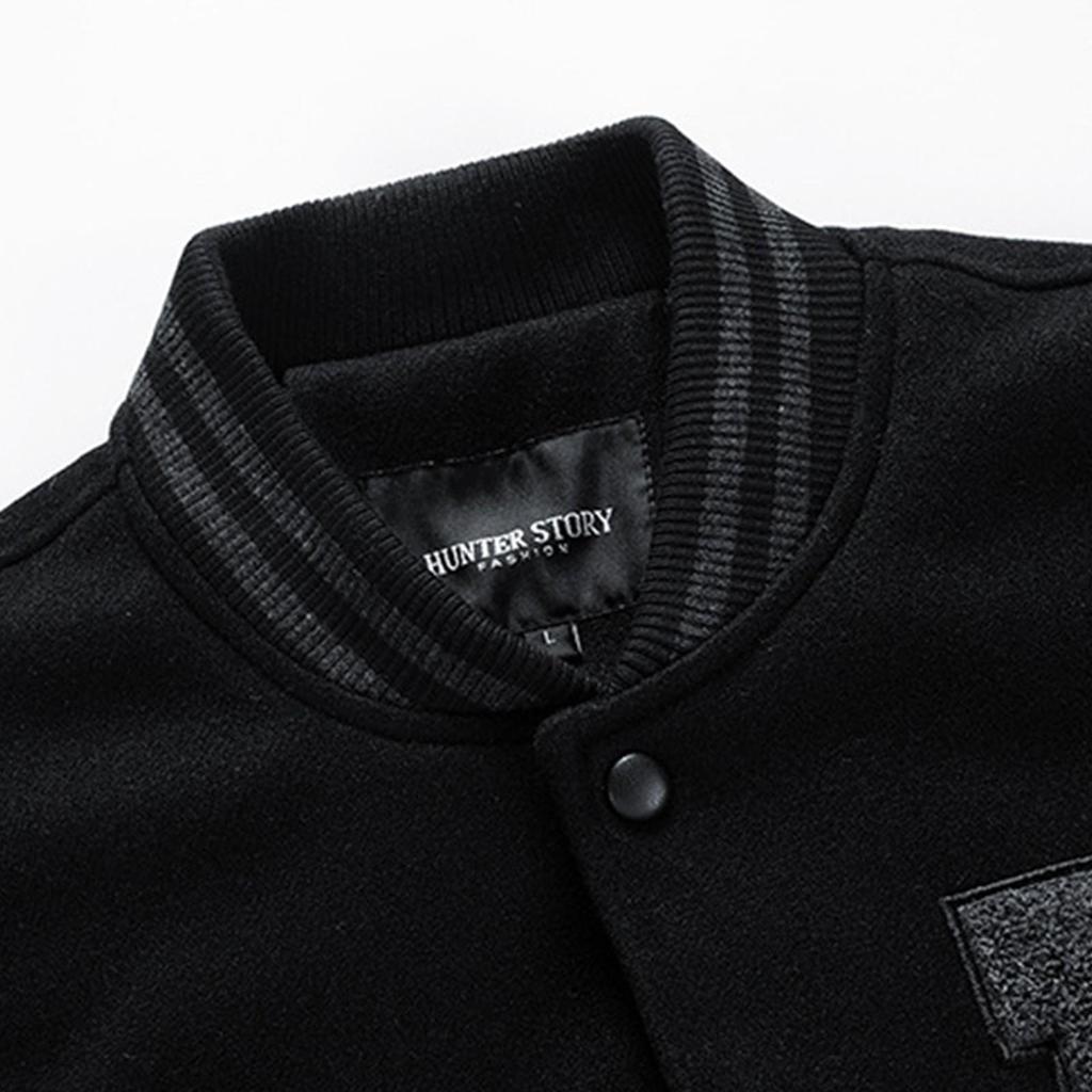 Baseball Coat Jacket Men's  And Winter New Casual Color Inserted Wool Coat