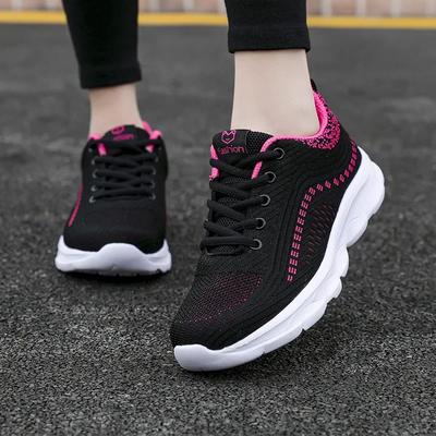 Leichte Damen Laufschuhe Atmungsaktive Damen Wanderschuhe Outdoor Weiche Damen Freizeitschuhe Schnürschuhe Tennis Rutschfeste Ballerinas