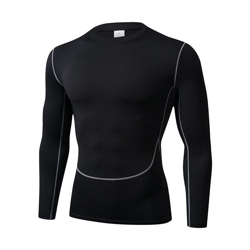 Men's Quick-Dry Compression Base Layer Long Sleeve for Fitness, Running, and Cycling.