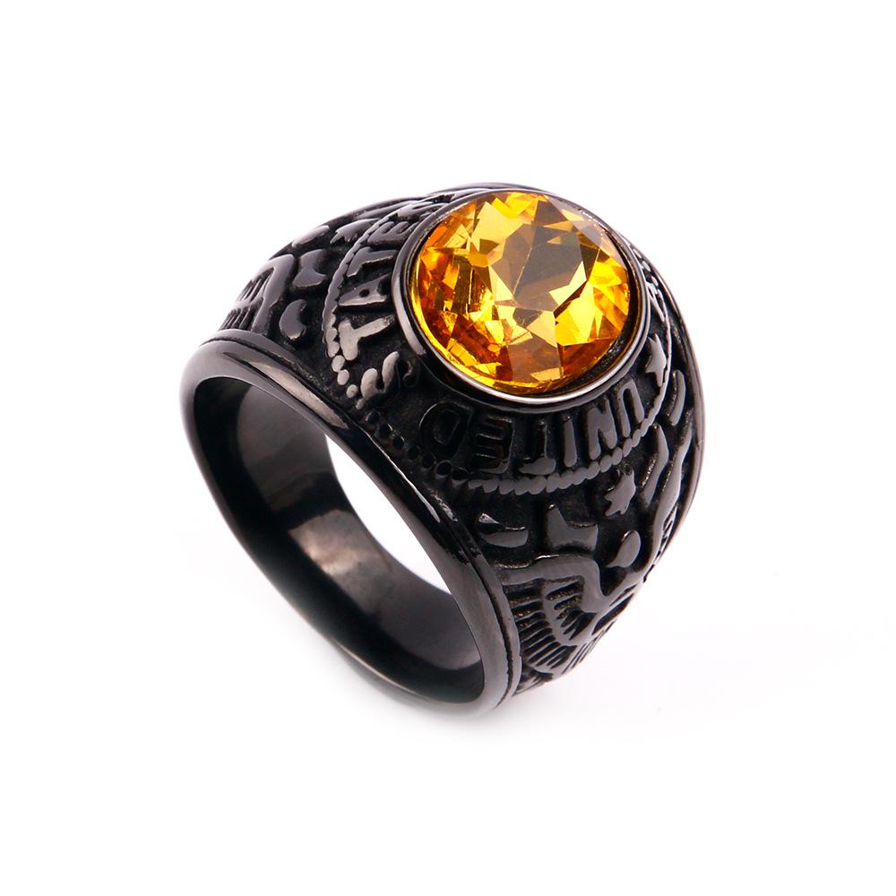 Retro Titanium Army Personalized Finger Ring