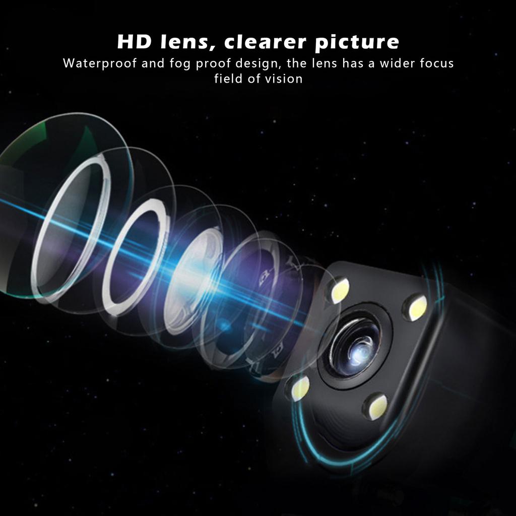 Car Reversing Camera Wide Angle HD CCD 12 LED Rear View Camera Night Vision Reversing Reversing Camera Car Modeling Waterproof