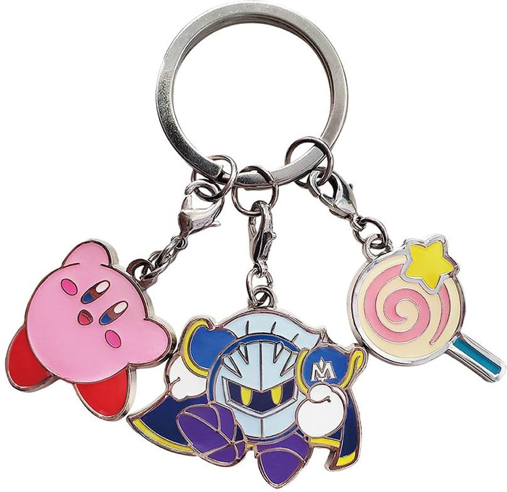 

SK Japan Kirby of the Stars Kirby Meta Knight Candy Triple Key Ring 17052