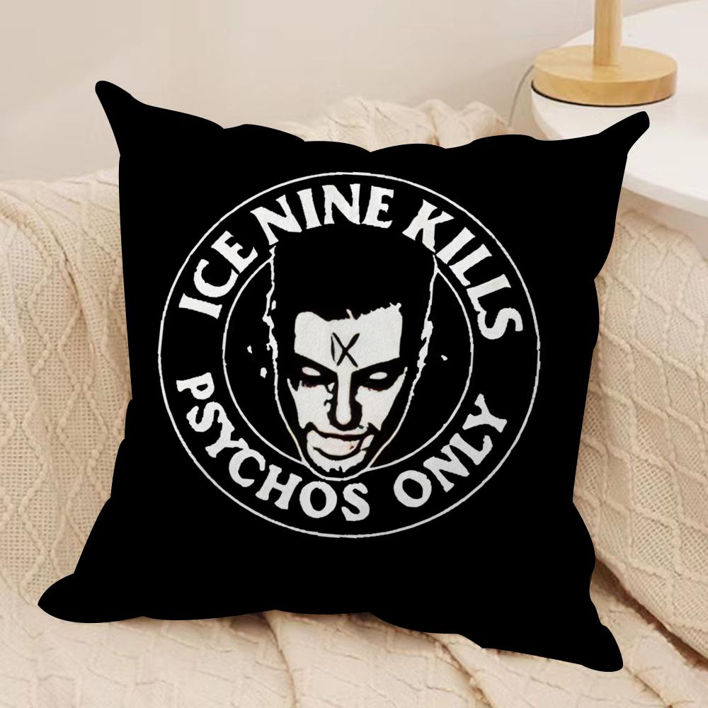 lce-Nine K-Kills Band Cushion Cover Silky Short Plush Sofa Pillow Cover Hidden Zipper Soft Dustproof Case for Home Decor
