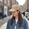 Contrasting Color Personalized Strap Cap Retro Retro Plaid Turban Hat  Sunshade Use