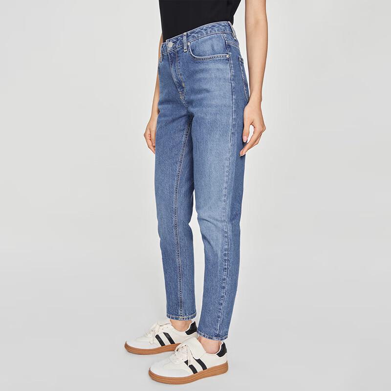 Lee Women's 413 Medium Blue High-Waist Straight-Leg Jeans