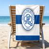 Queens Crest Football Beach Towel - Soft, Absorbent Microfiber, Lightweight, Ideal for The Beach, Parties, Travel, Camping fan gifts