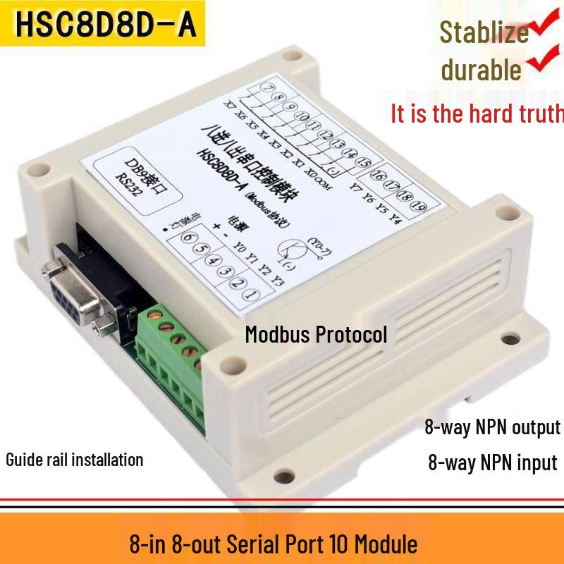 8x8 MODBUS Expansion Module with Transistor Output for Serial IO Control In Industrial Applications