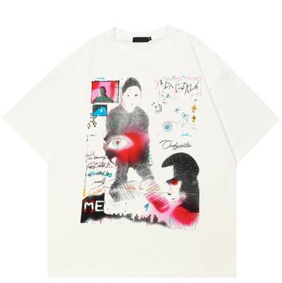 Streetwear Abstrakt Fragmentert Selvgrafisk Unisex T-skjorte Bomulls-T-skjorte Unisex Topper T-skjorter Sommer Kort Erme T-skjorte