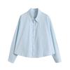 Spring/Summer Women's Fashion Turn-Down Collar Long Sleeve Short Shirt