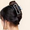 Square Cubic Line Hair Clip (black)
