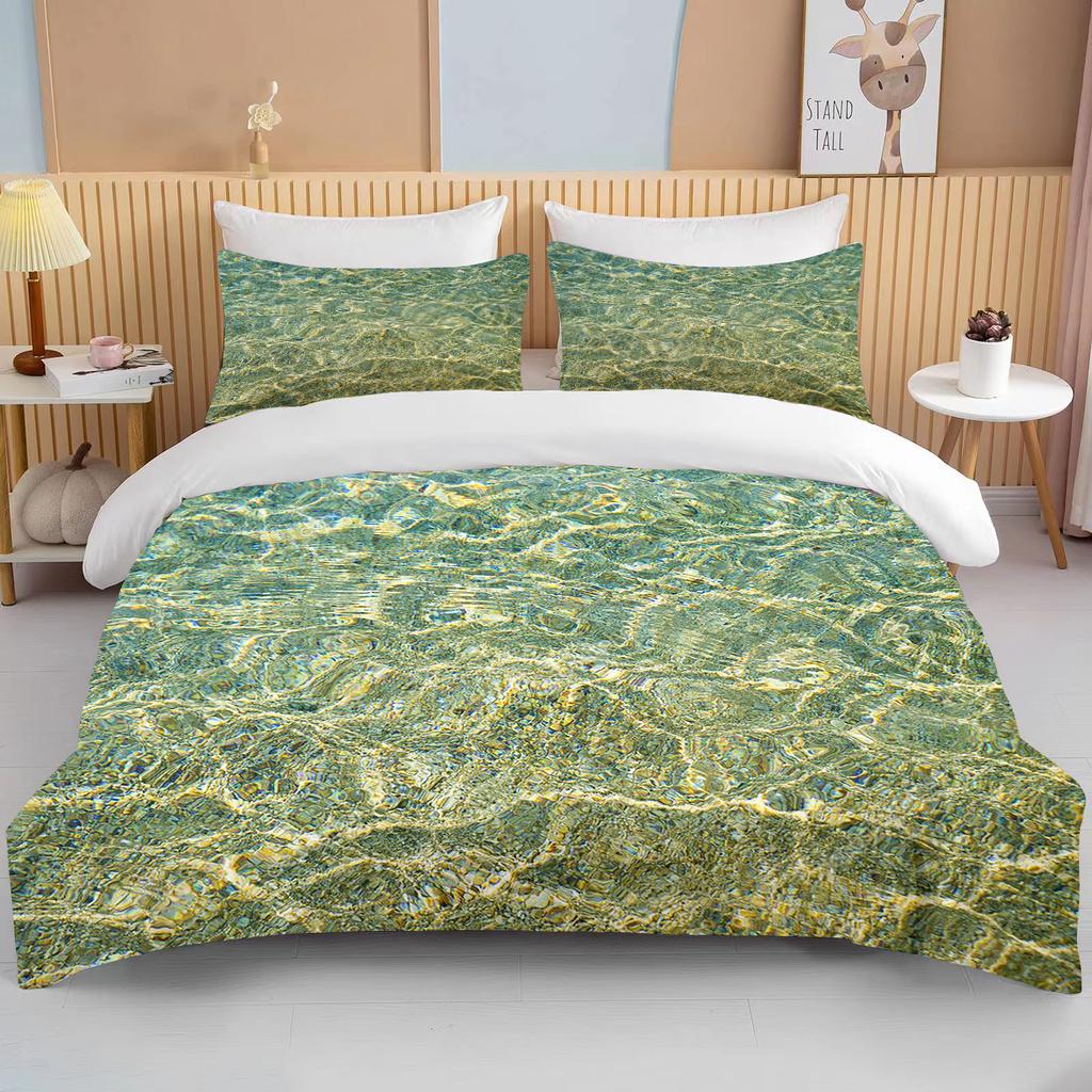 Nature's Water Source Bedding 3 Piece Set  king size double bed bedding set microfiber or polyester duvet cover set