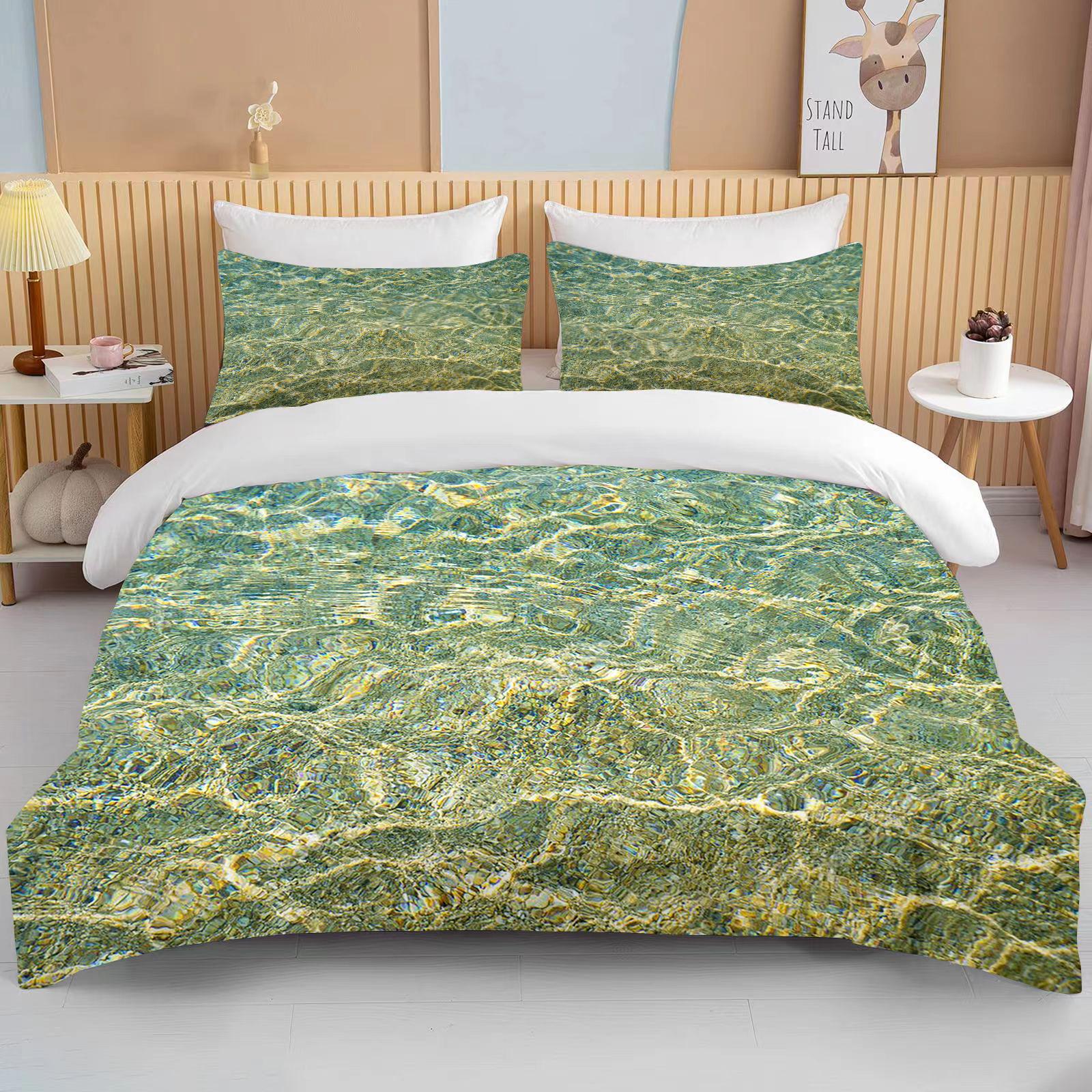 

Nature s Water Source Bedding 3 Piece Set king size double bed bedding set microfiber or polyester duvet cover set EU single(135x200cm)