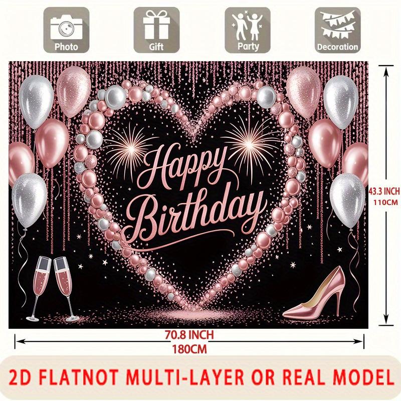 Pink Balloon Party Backdrop 1pc - Home Party Decor
