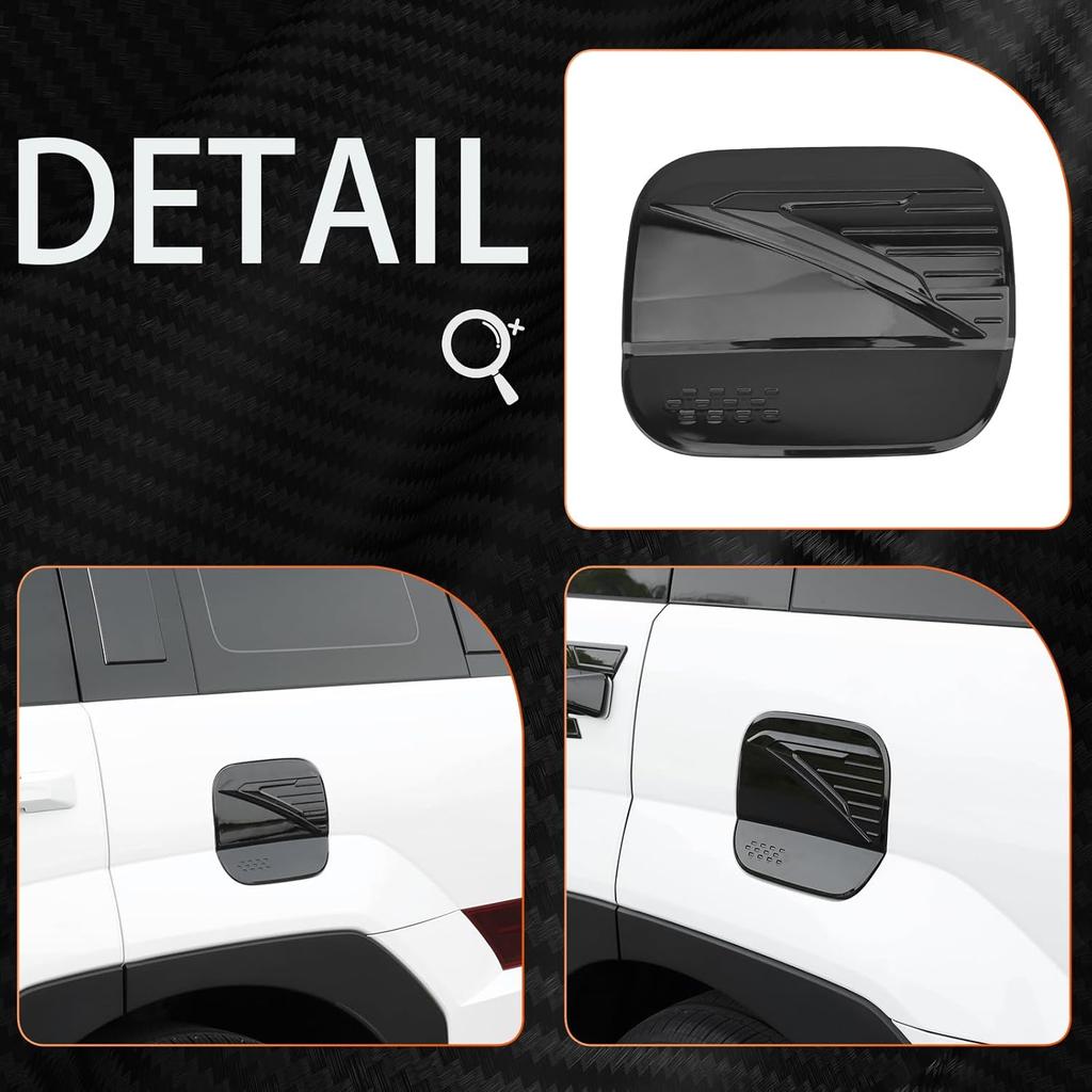 ABS Fuel Tank Cover Oil Gas Cap Fuel Filler Door Trim Cover Decal Sticker Compatible with Hyundai Santa Fe 2024-2026 MX5 Accessories (Glossy Black
