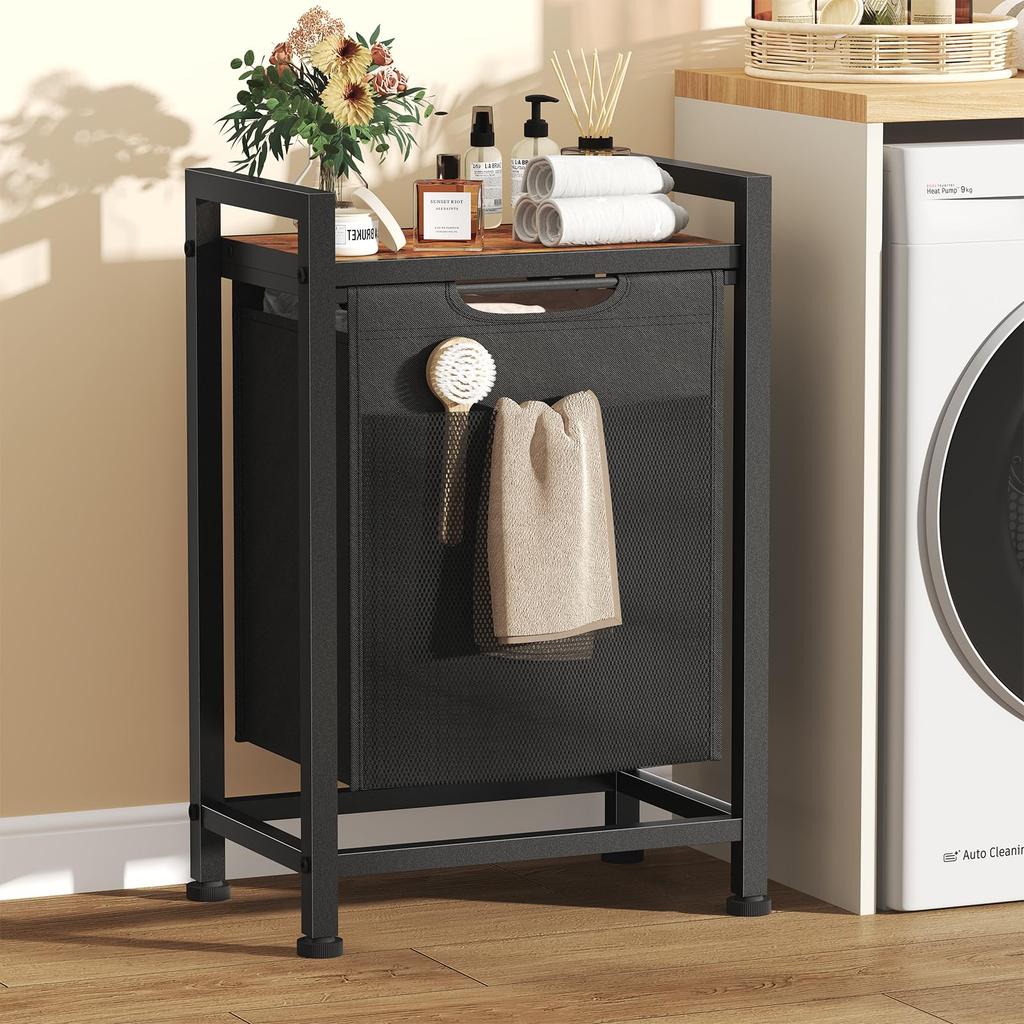 Sweetcrispy Laundry Basket with Laundry Sorting Basket Large Waterproof with Top Laundry Storage Laundry Vintage Style Casters, Rack, (1/2/4 Baskets),
