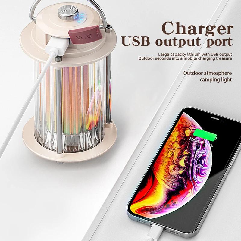 Portable Multifunctional Outdoor Camping Light USB Charging Unlimited Dimming Atmosphere Power Supply Display Screen Tent Light
