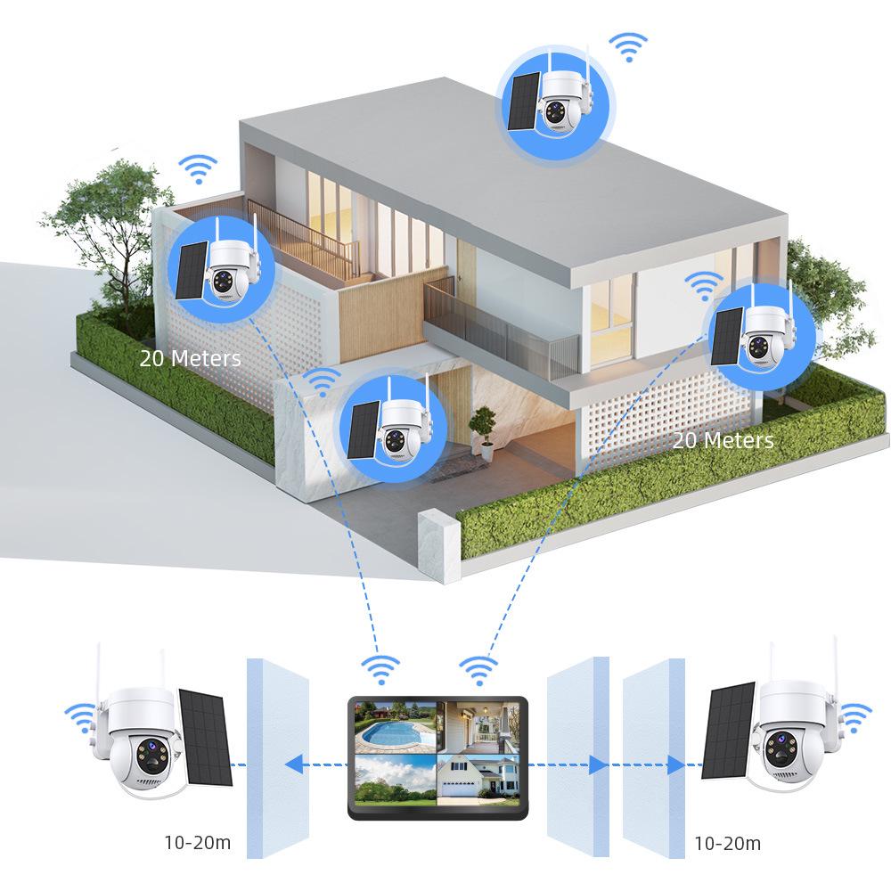 4MP Wireless Solar Surveillance Camera with Touch Screen – Outdoor Waterproof for Home & Mobile Remote Monitoring
