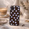 Ins Style P-Polka Dot Vintage Phone Case For iPhone17 16 15 14 13 12 11 Pro Max Plus,5G Soft Black Case